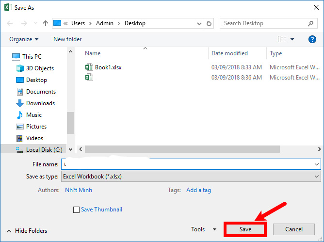 Đặt pass cho file Excel 2016
