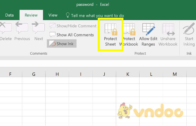 Cách khóa file Excel bằng mật khẩu 2003