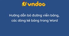 Cách bỏ đường viền của bảng