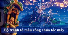 Bộ tranh tô màu công chúa tóc mây dành cho bé gái