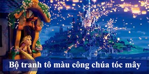 Bộ tranh tô màu công chúa tóc mây dành cho bé gái