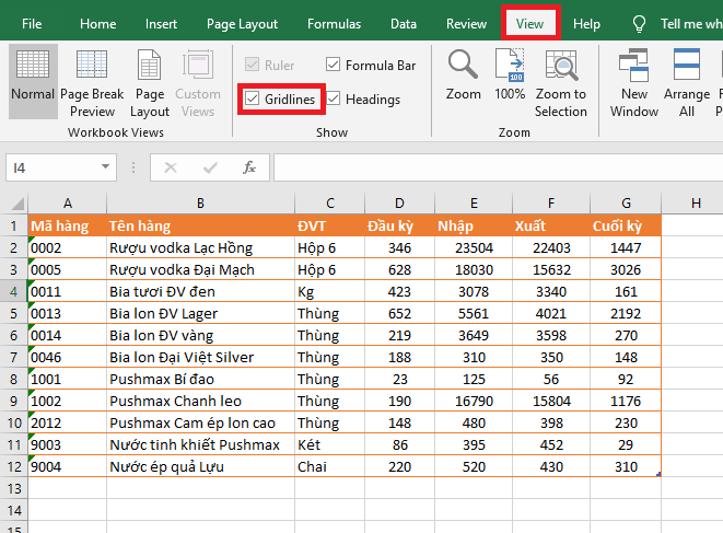 Cách xóa dòng kẻ ô trong Excel