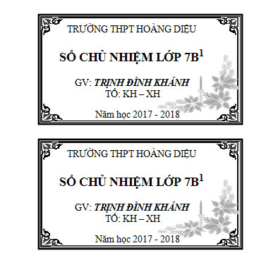 Mẫu nhãn vở đẹp