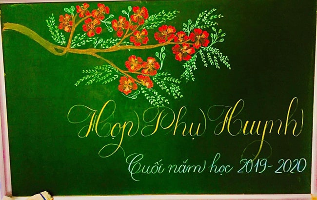 Mẫu trang trí bảng khai giảng