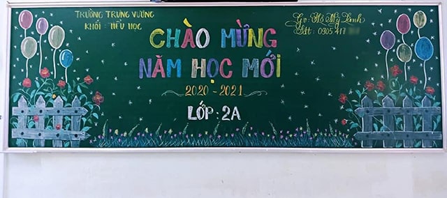 Mẫu trang trí bảng khai giảng