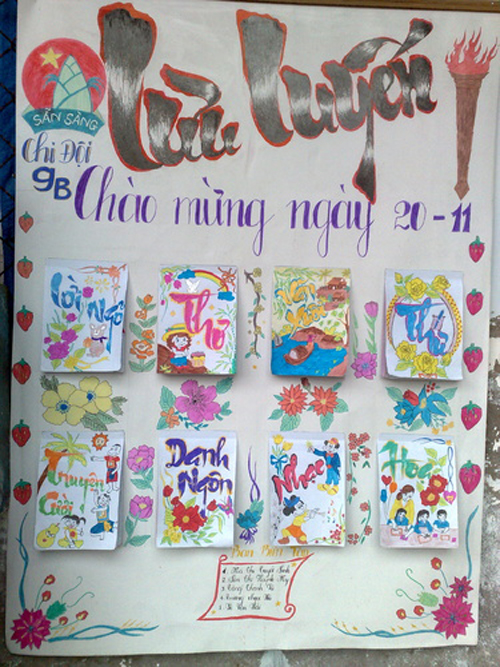 Bài viết hay và thú vị của mẫu báo tường chào mừng ngày 20-11