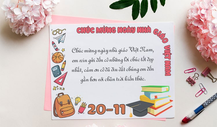 Cách viết thiệp chúc mừng 20-11