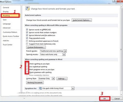 Cách xóa bỏ gạch chân trong Word