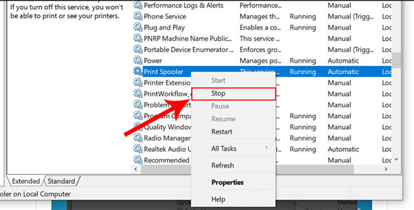 Cách hủy lệnh in trên máy tính Win 10, Win 7