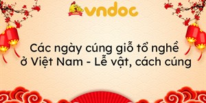 Các ngày cúng giỗ tổ nghề ở Việt Nam