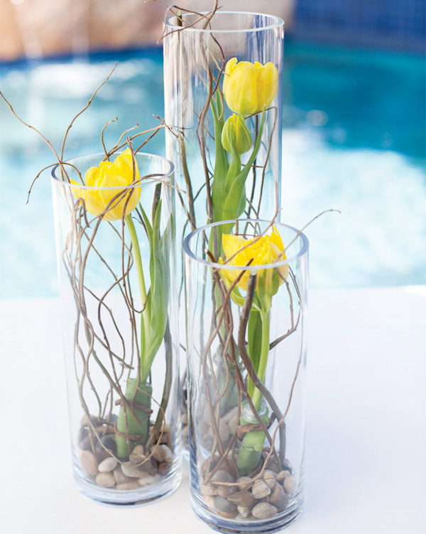 Cách cắm hoa tròn lọ thủy tinh