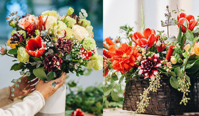 Cách cắm hoa tròn lọ thủy tinh