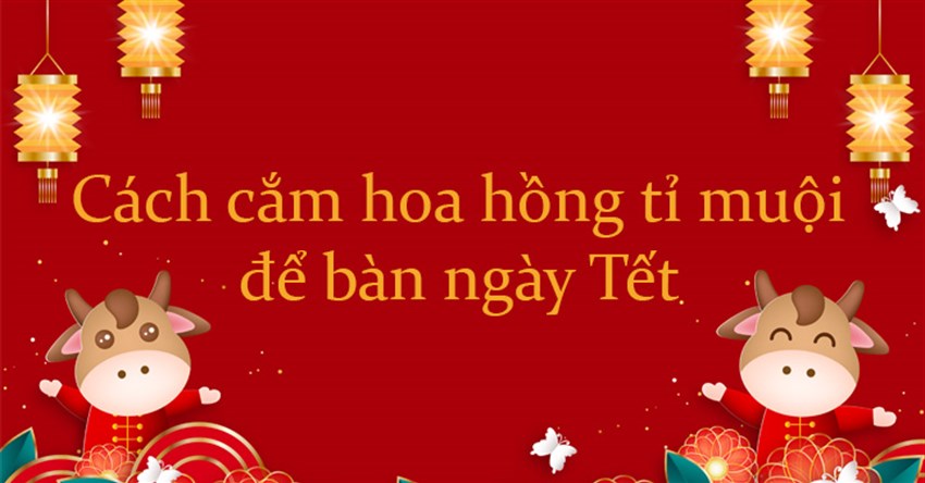 Cách cắm hoa hồng tỉ muội để bàn