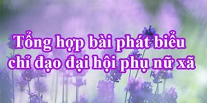 Tổng hợp bài phát biểu chỉ đạo đại hội phụ nữ xã