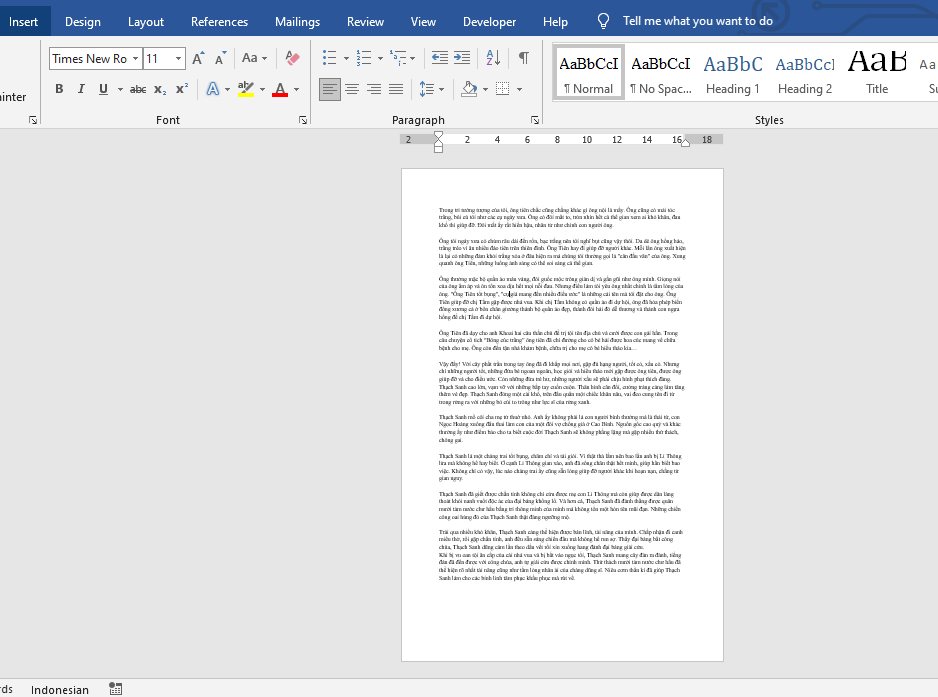 Cách thu gọn văn bản trong Word