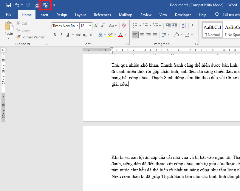 Cách thu gọn văn bản trong Word
