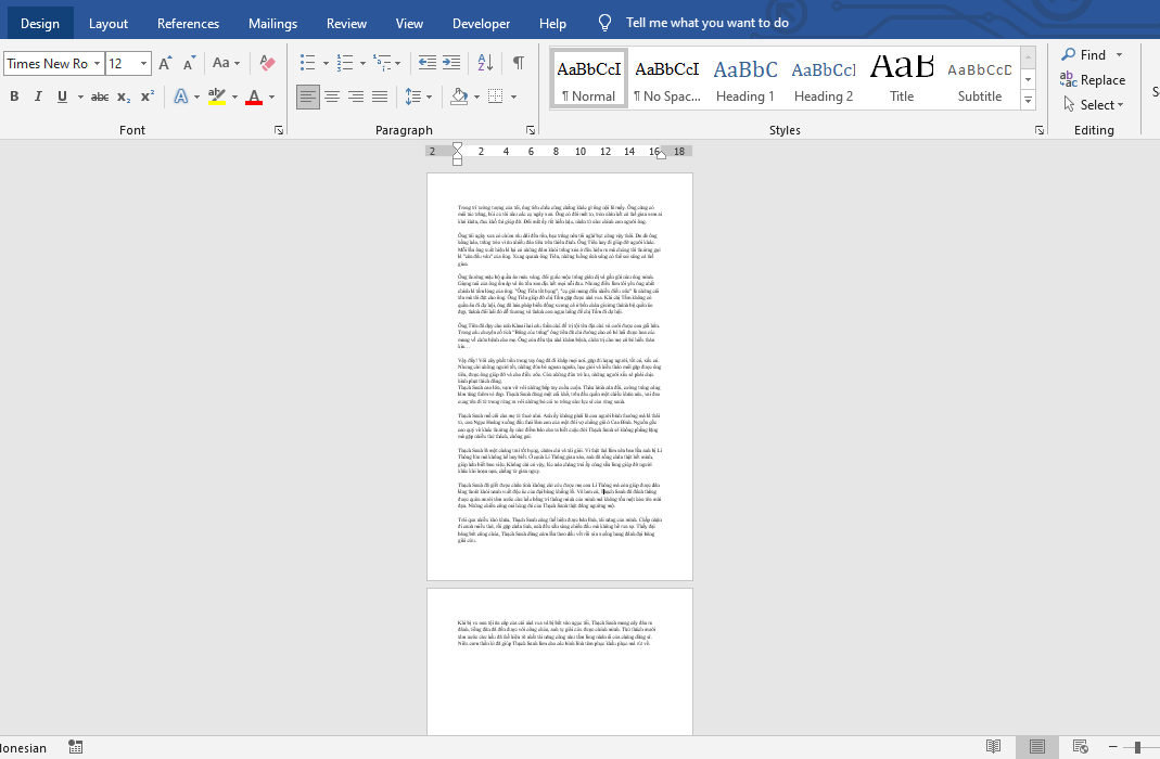Cách thu gọn văn bản trong Word