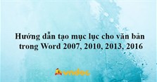 Cách tạo mục lục tự động trong Word