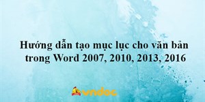 Cách tạo mục lục tự động trong Word