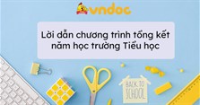Lời dẫn chương trình tổng kết năm học trường Tiểu học