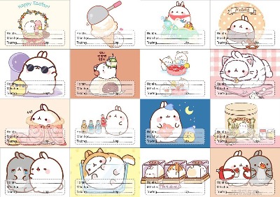 Mẫu nhãn vở dễ thương