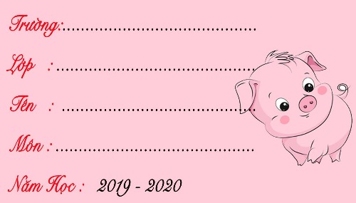 Mẫu nhãn vở dễ thương