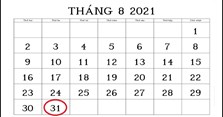 31/8 là ngày gì?