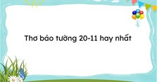 Thơ báo tường 20-11 hay nhất