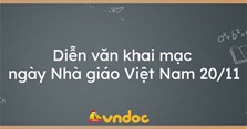 Diễn văn khai mạc ngày Nhà giáo Việt Nam 20/11
