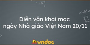 Diễn văn khai mạc ngày Nhà giáo Việt Nam 20/11