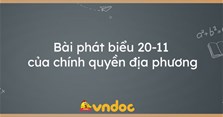 Bài phát biểu 20-11 của chính quyền địa phương