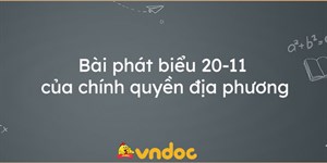 Bài phát biểu 20-11 của chính quyền địa phương