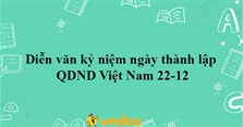Diễn văn kỷ niệm ngày thành lập QDND Việt Nam 22-12