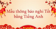 6 Mẫu thông báo nghỉ Tết bằng Tiếng Anh 2024