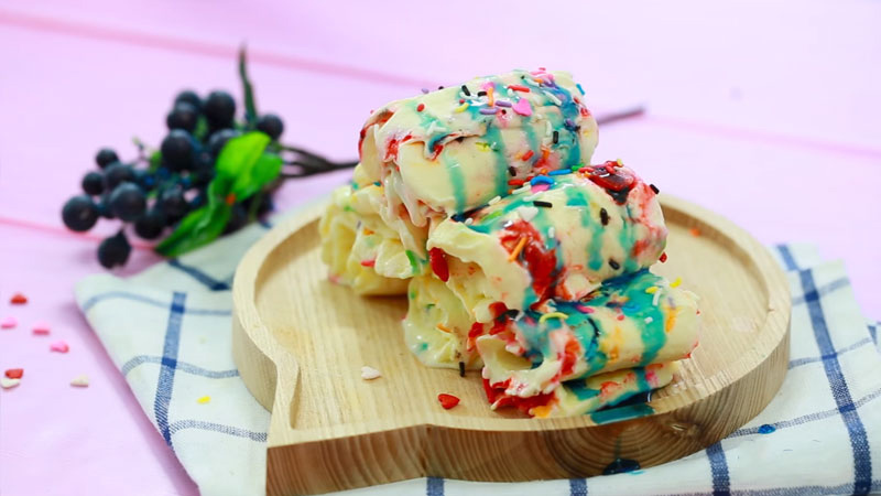 Thành phẩm món kem cuộn