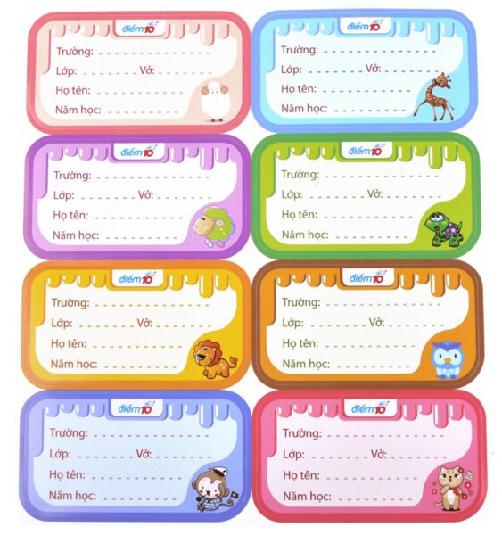 Mẫu nhãn vở đẹp động vật