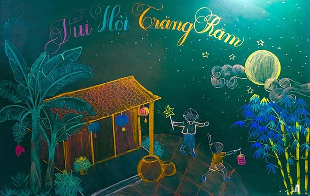 Mẫu bảng trang trí ngày hội trăng rằm