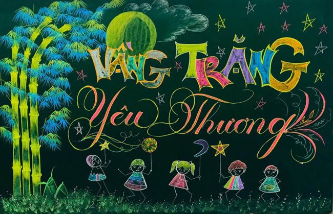 Mẫu bảng trang trí Tết Trung Thu