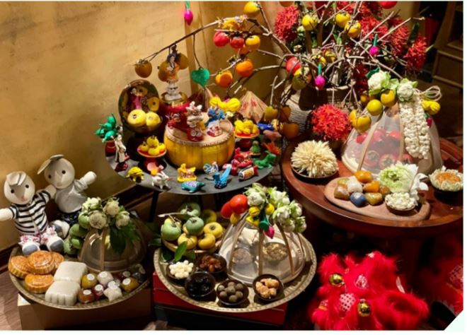 Mâm cỗ Trung thu bằng bánh kẹo