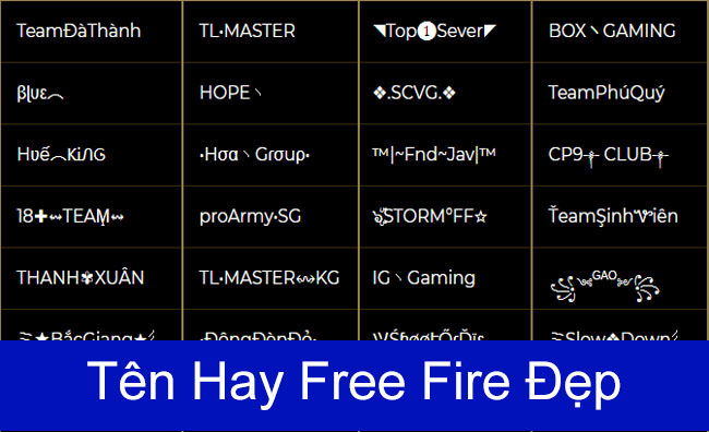 Tên Free Fire hay nhất cho nữ