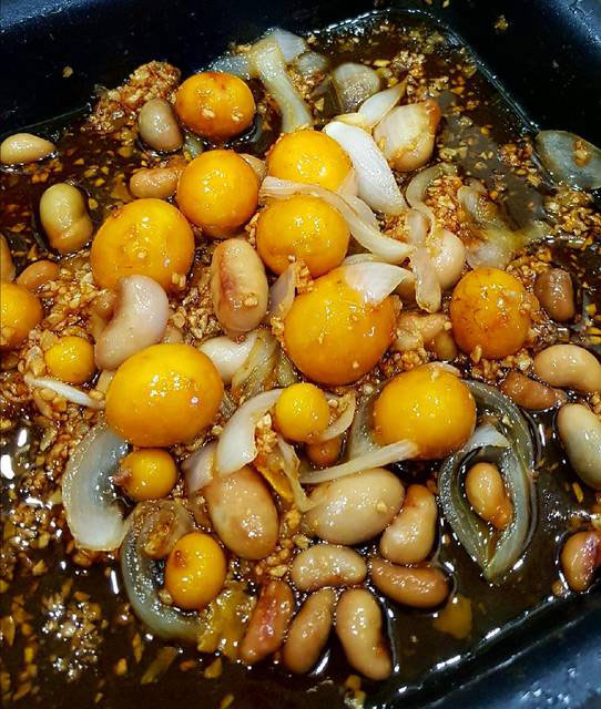 Kê gà, trứng non cháy tỏi