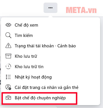Cách bật chế độ chuyên nghiệp