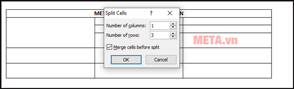 Cách bỏ gộp ô trong Word