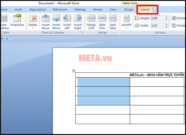  Cách gộp ô trong Word 