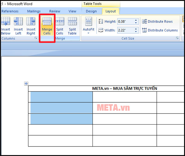  Cách gộp ô trong Word 