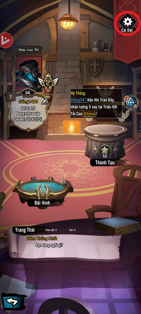 Ở góc bên phải phía trên màn hình, bạn nhấn vào biểu tượng Cài đặt