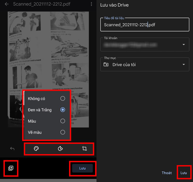 Nhấn Lưu -> Đổi tên File, tài khoản lưu và thư mục lưu -> Nhấn Lưu là được