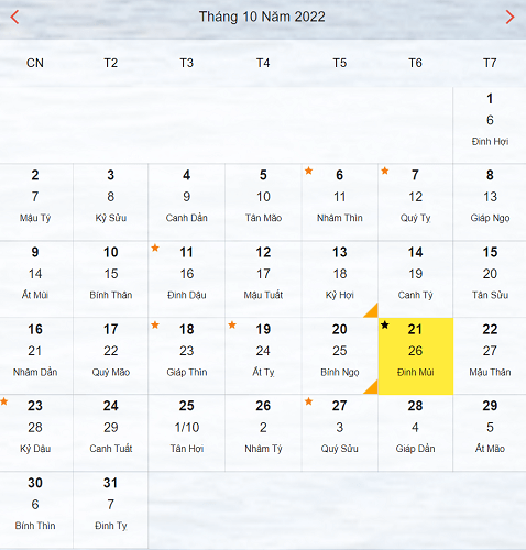21/10 là ngày gì?