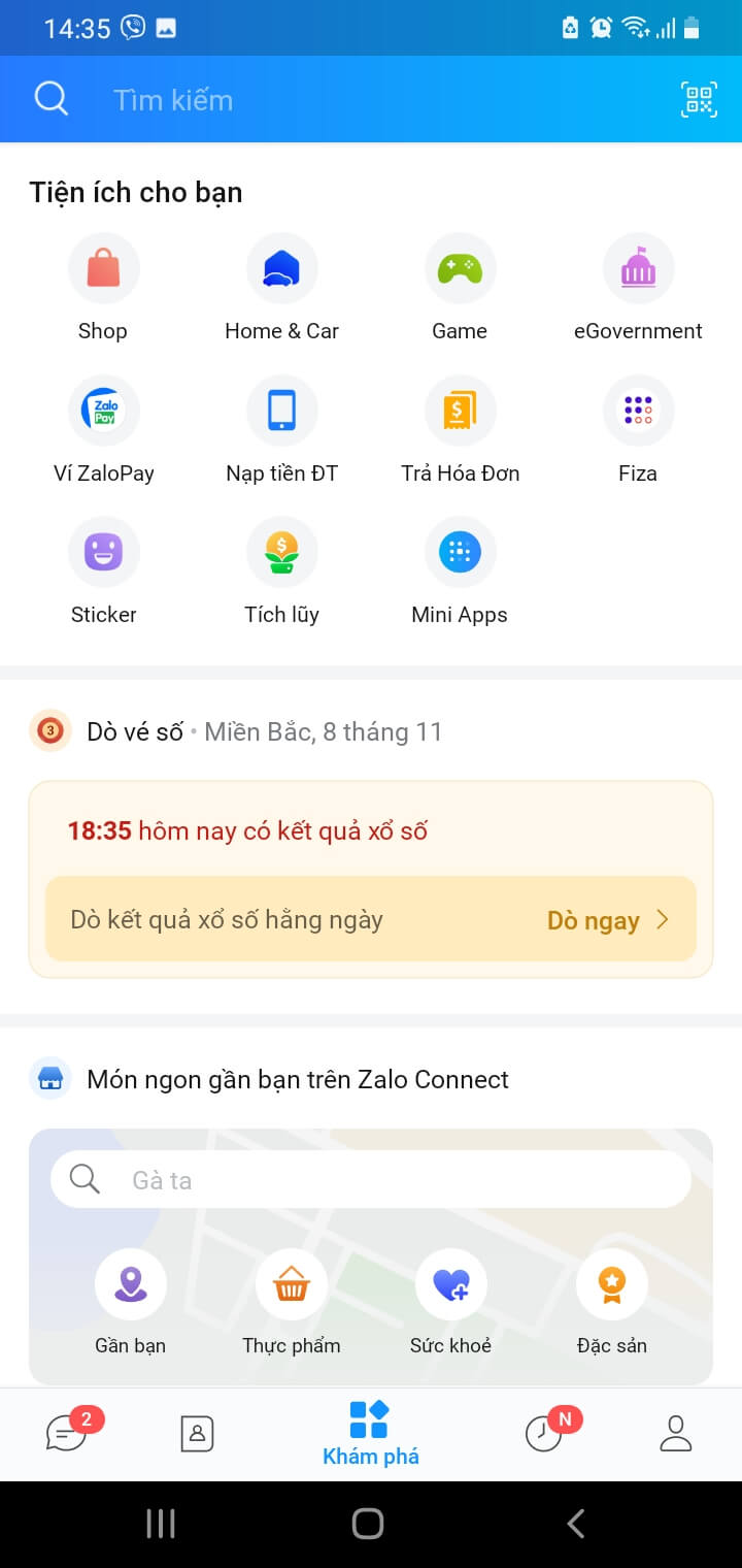Cách nạp thẻ Viettel trên ứng dụng Zalo cho thuê bao trả trước