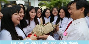 101 Lời cảm ơn 20/11 gửi đến phụ huynh và học sinh hay nhất